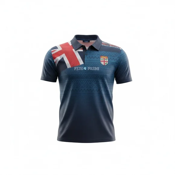 Men's Blue Rugby Jersey - Picture 4 of 13